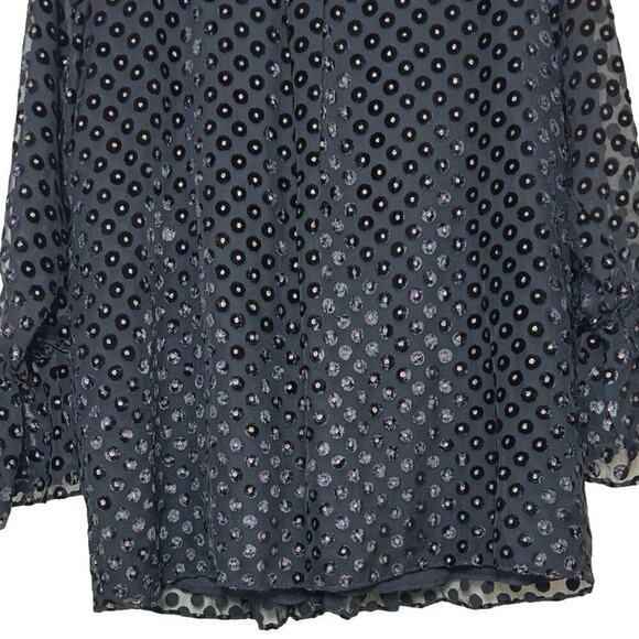 NWOT Soft Surroundings Womens Velvet Swiss Dot Blouse Black/Gold Size Large - Picture 8 of 9